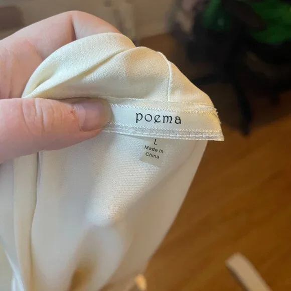 ✨ Poema Ivory Sleeveless Bow Tie Blouse - Size L - Picture 8 of 8